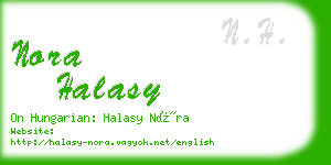 nora halasy business card